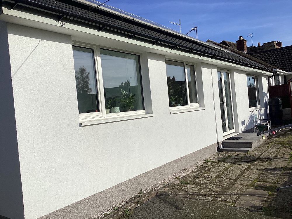 EPS & XPS external wall insulation - Wrexham bungalow retrofit to AECB Retrofit Standard