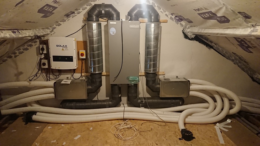 Zehnder MVHR unit, AECB Retrofit Standard project, Wrexham